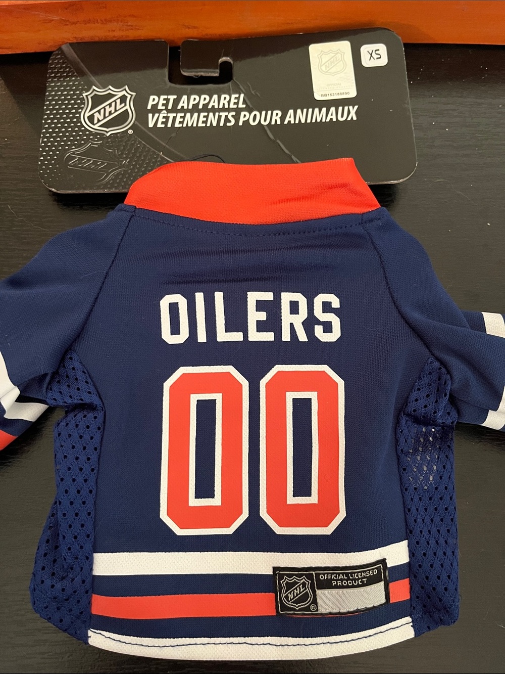 NHL Oilers Pet Hockey Jersey